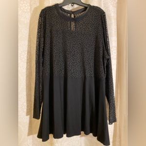 Torrid Black Mesh Peplum Blouse